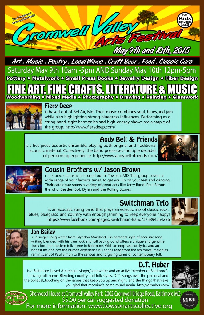 Cromwell Valley Arts fest flyer